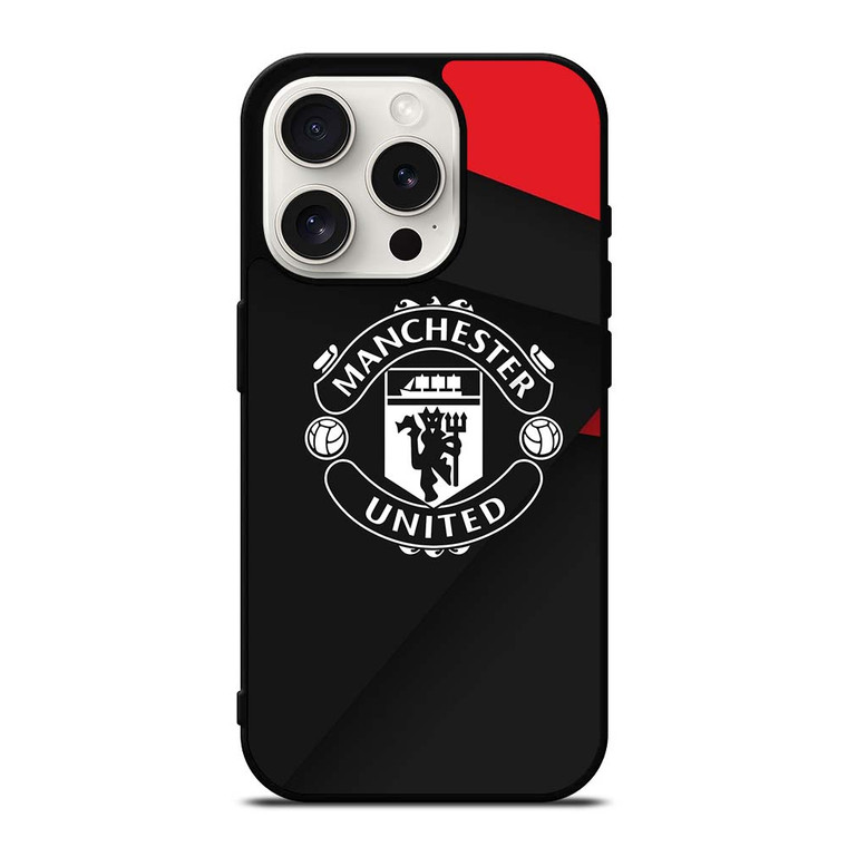 MANCHESTER UNITED LOGO BLACK iPhone 15 Pro Case Cover