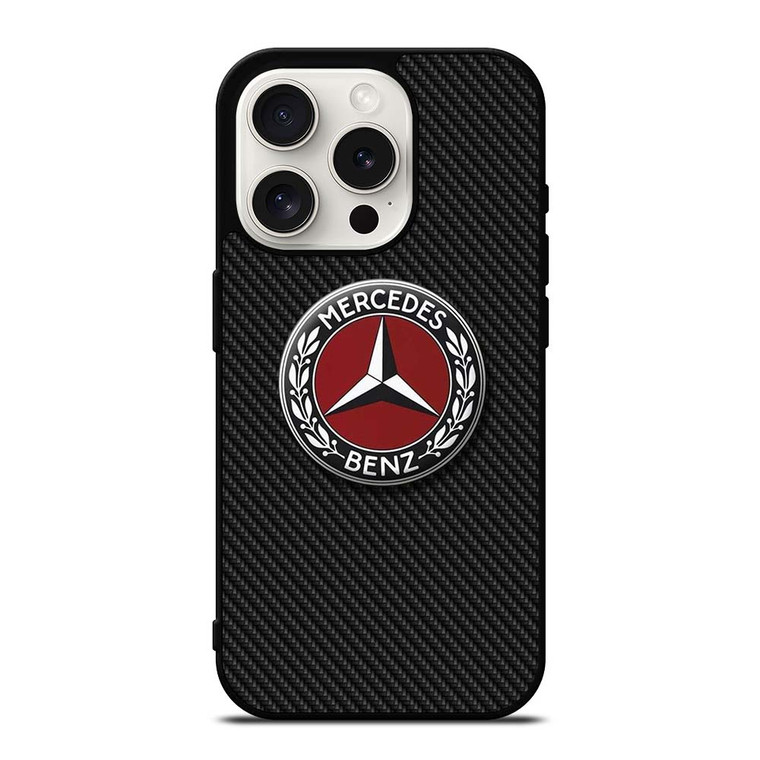 MERCEDES BENZ CLASSIC LOGO CARBON iPhone 15 Pro Case Cover