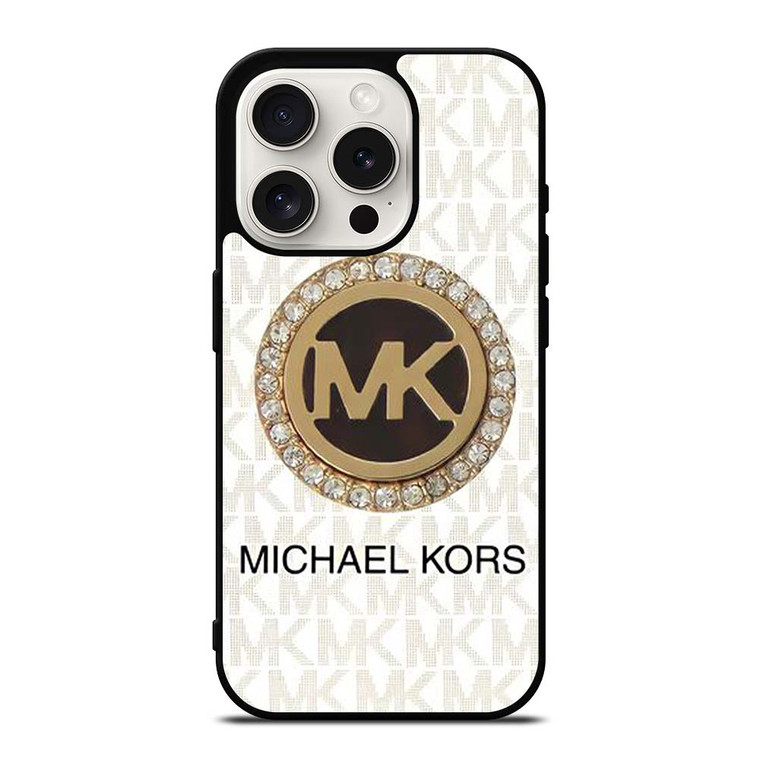 MICHAEL KORS MK LOGO DIAMOND iPhone 15 Pro Case Cover