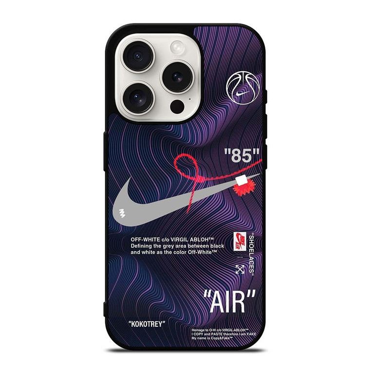NIKE AIR JORDAN OFF WHITE PURPLE iPhone 15 Pro Case Cover