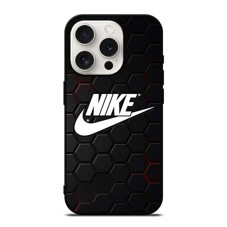 NIKE LOGO HEXAGONAL METAL iPhone 15 Pro Case Cover NIKE LOGO HEXAGONAL METAL iPhone 15 Pro Case Cover