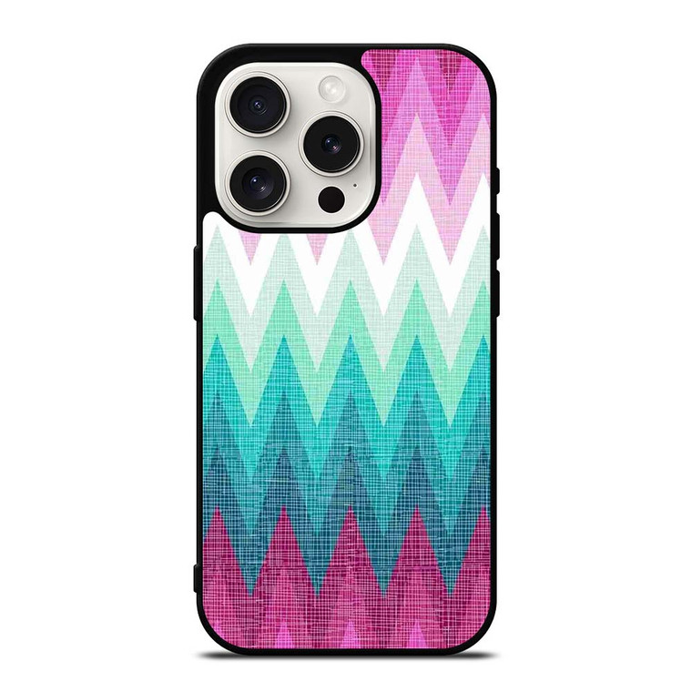 OMBRE PASTEL CHEVRON iPhone 15 Pro Case Cover