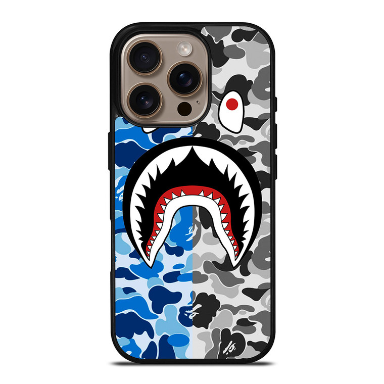 CAMO BAPE SHARK iPhone 16 Pro Case Cover