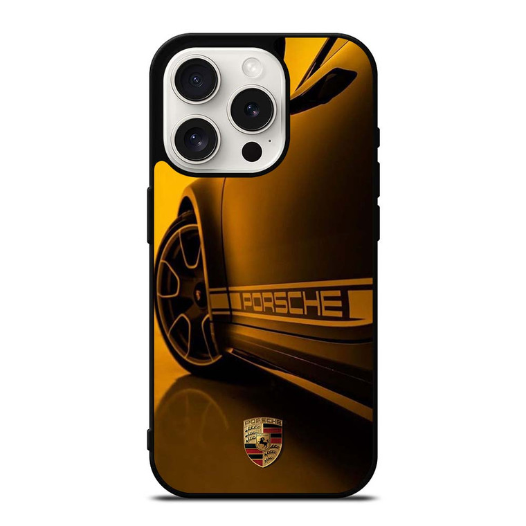 PORSCHE LOGO CAR YELOOW iPhone 15 Pro Case Cover PORSCHE LOGO CAR YELOOW iPhone 15 Pro Case Cover
