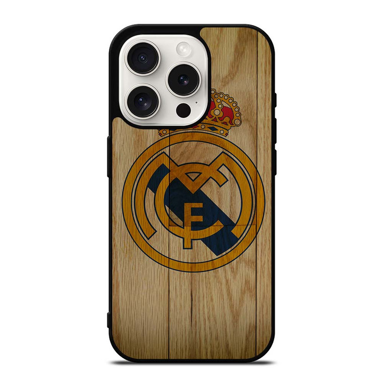 REAL MADRID FC WOODEN iPhone 15 Pro Case Cover