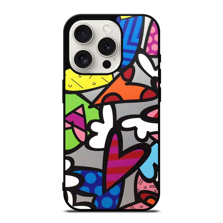 ROMERO BRITTO ABSTRACT LOVE iPhone 15 Pro Case Cover