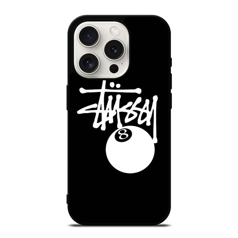 STUSSY BLACK LOGO iPhone 15 Pro Case Cover