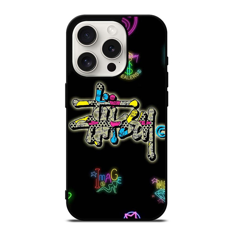 STUSSY LOGO THE DEALERS COLORFUL ICON iPhone 15 Pro Case Cover