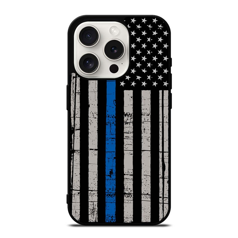 THIN BLUE LINE FLAG iPhone 15 Pro Case Cover
