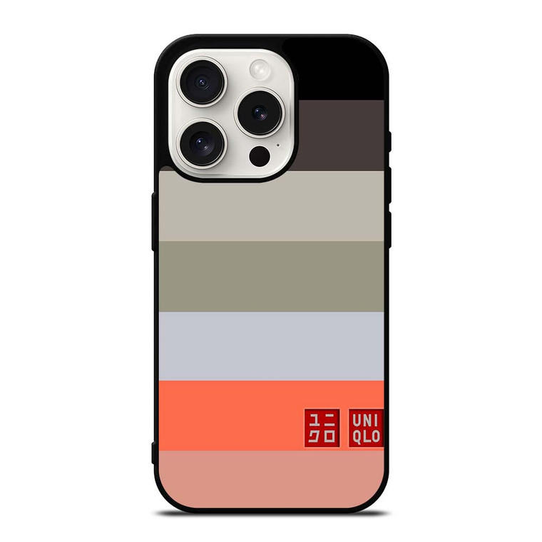 UNIQLO LOGO COLORFUL STRIPES iPhone 15 Pro Case Cover UNIQLO LOGO COLORFUL STRIPES iPhone 15 Pro Case Cover
