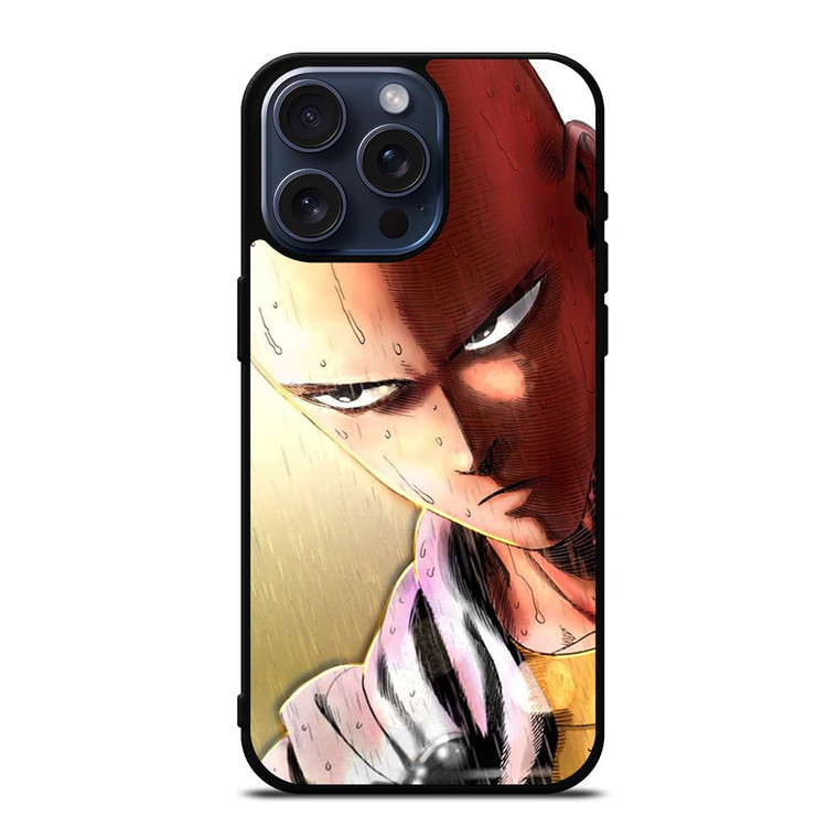 ANIME ONE PUNCH MAN SAITAMA FURIOUS iPhone 15 Pro Max Case Cover