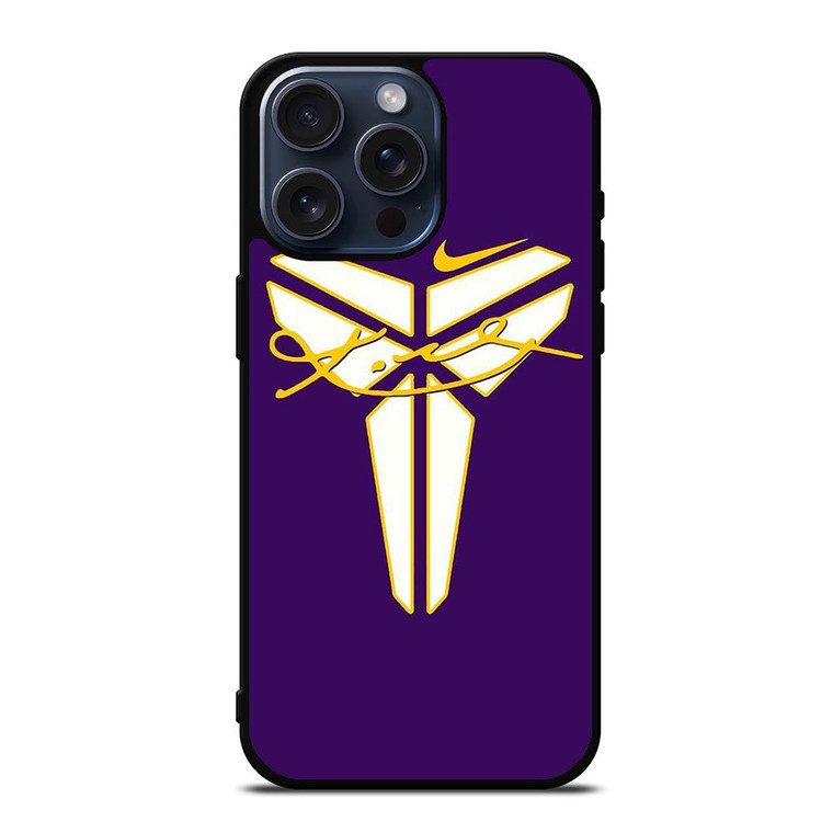 BLACK MAMBA LOGO KOBE BRYANT SIGNATURE iPhone 15 Pro Max Case Cover BLACK MAMBA LOGO KOBE BRYANT SIGNATURE iPhone 15 Pro Max Case Cover