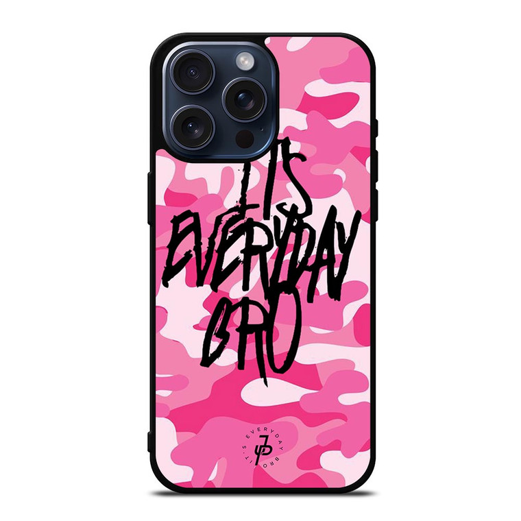 CAMO PINK JAKE PAUL EVERYDAY BRO iPhone 15 Pro Max Case Cover CAMO PINK JAKE PAUL EVERYDAY BRO iPhone 15 Pro Max Case Cover