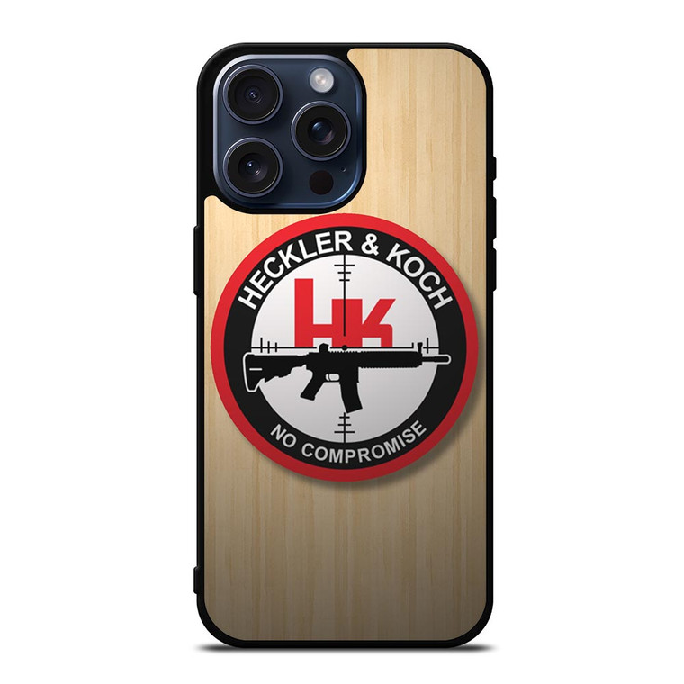 HECKLER AND KOCH WOODEN LOGO iPhone 15 Pro Max Case Cover