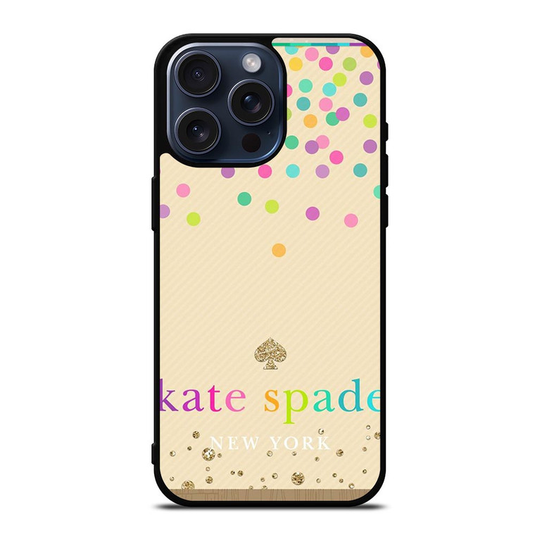 KATE SPADE NEW YORK LOGO COLORFUL POLKADOTS iPhone 15 Pro Max Case Cover