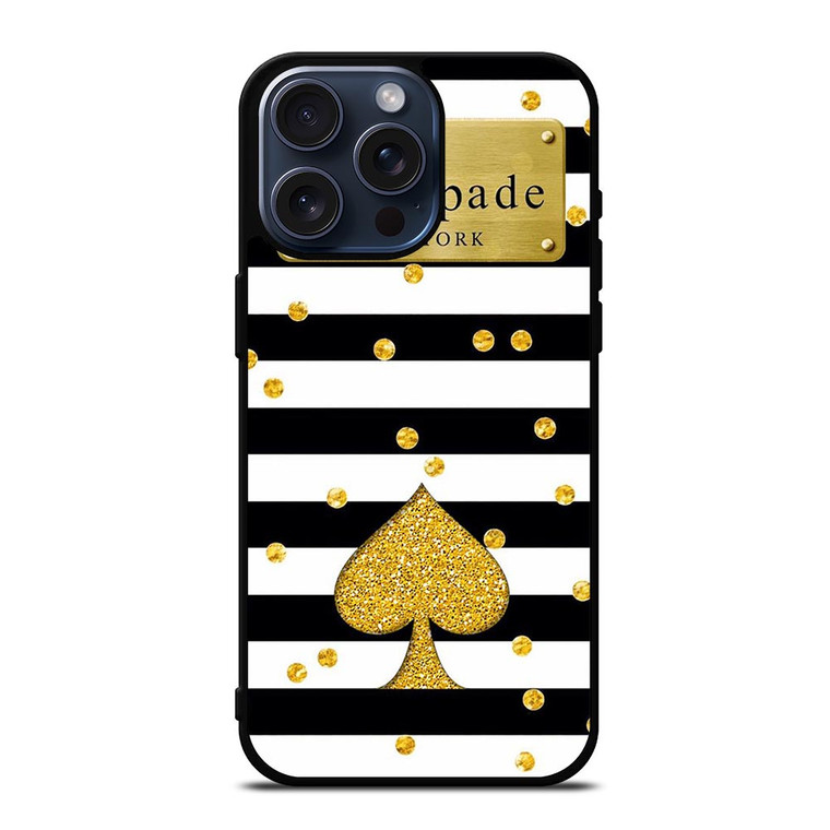 KATE SPADE NEW YORK LOGO GOLDEN POLKADOTS ICON iPhone 15 Pro Max Case Cover