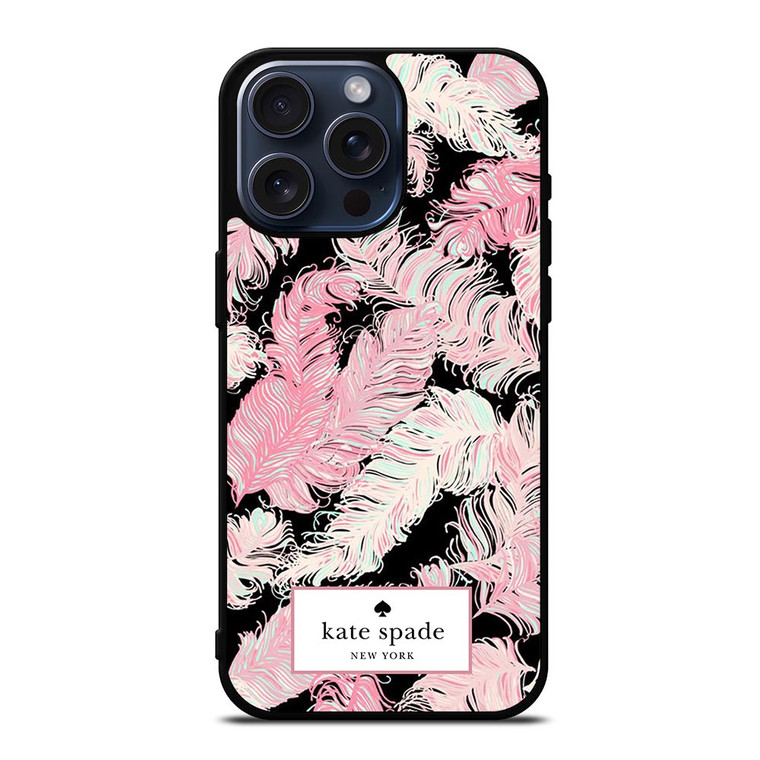 KATE SPADE NEW YORK LOGO PINK FEATHERS iPhone 15 Pro Max Case Cover
