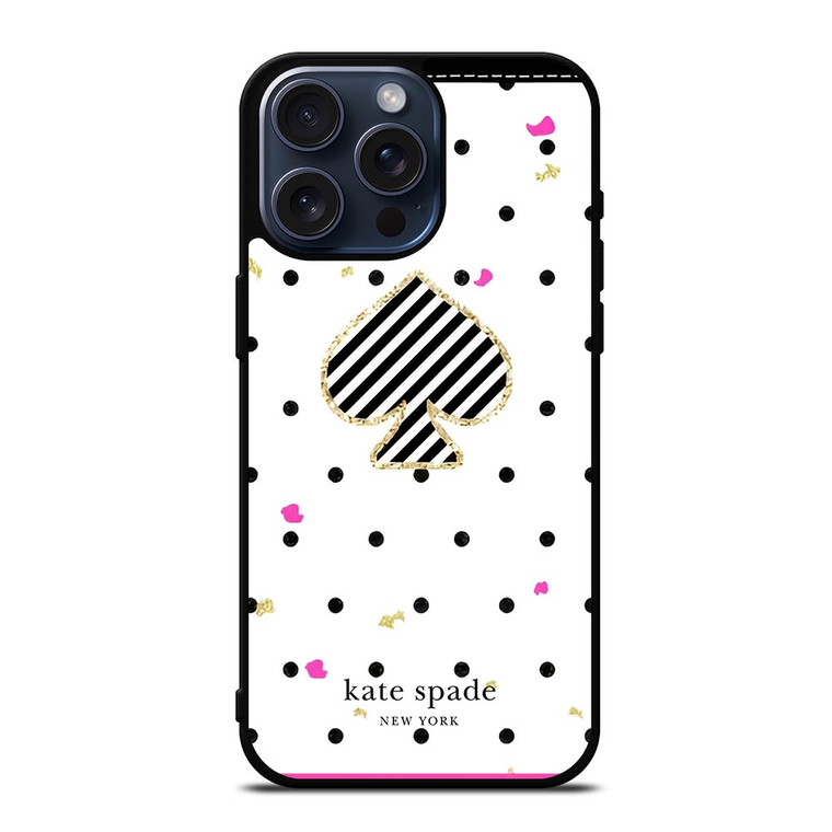 KATE SPADE NEW YORK LOGO POLKADOTS ICON iPhone 15 Pro Max Case Cover