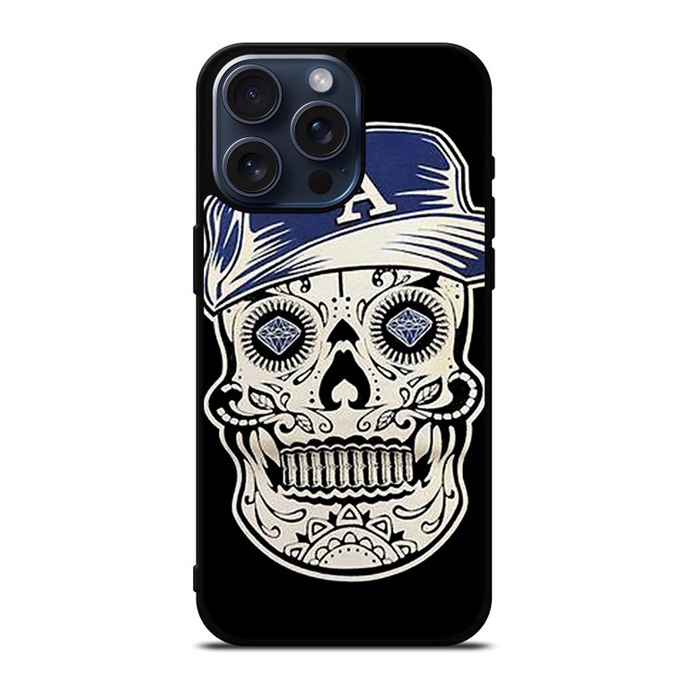 LA LOS ANGELES DODGERS SKULL iPhone 15 Pro Max Case Cover LA LOS ANGELES DODGERS SKULL iPhone 15 Pro Max Case Cover