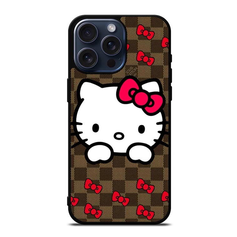LOUIS VUITTON LV HELLO KITTY PATTERN iPhone 15 Pro Max Case Cover