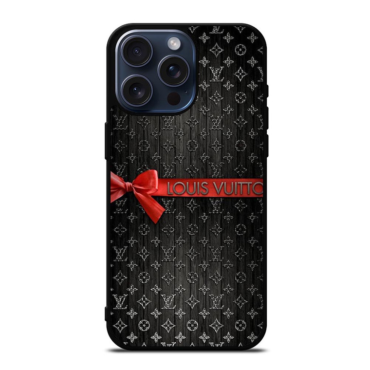 LOUIS VUITTON LV LOGO PATTERN RED RIBBON iPhone 15 Pro Max Case Cover