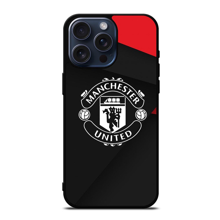 MANCHESTER UNITED LOGO BLACK iPhone 15 Pro Max Case Cover