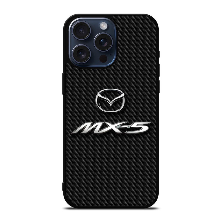 MAZDA MX 5 LOGO CARBON iPhone 15 Pro Max Case Cover