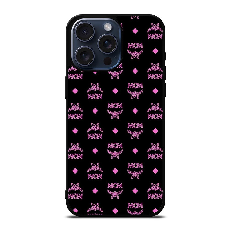 MCM WORLD LOGO BLACK PINK ICON iPhone 15 Pro Max Case Cover
