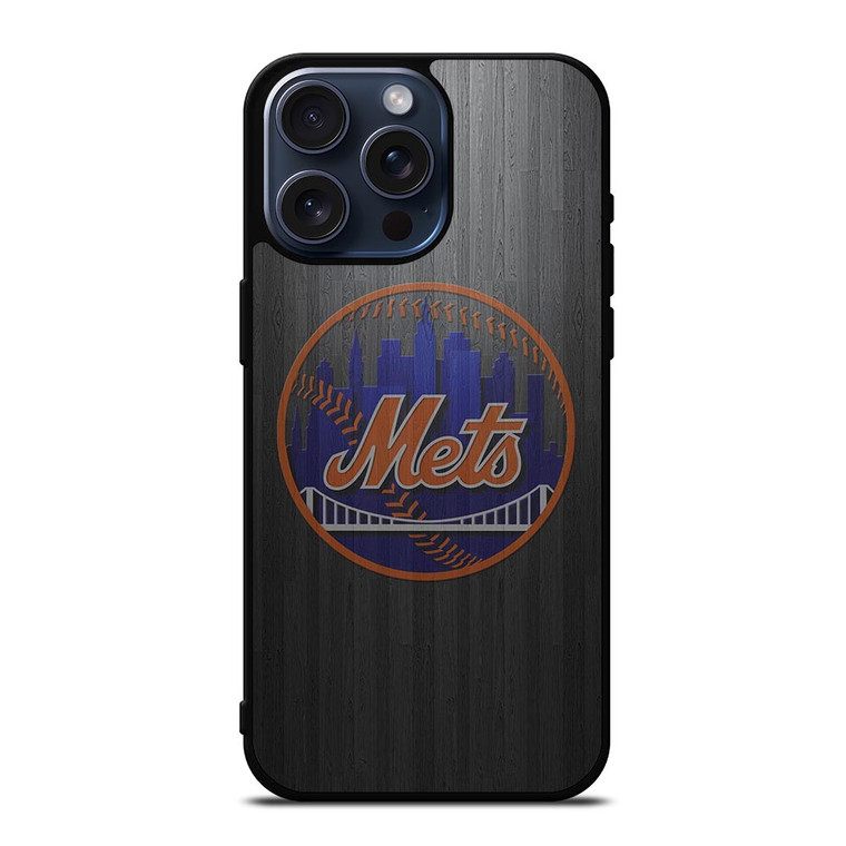 NEW YORK METS WOODEN LOGO iPhone 15 Pro Max Case Cover