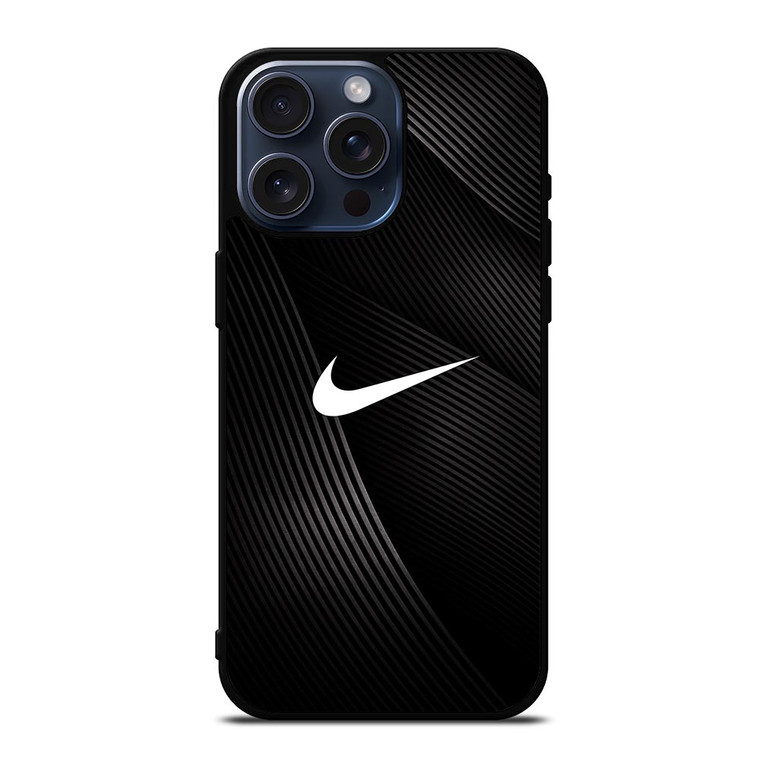 NIKE LOGO BLACK ABSTRACT LINE iPhone 15 Pro Max Case Cover NIKE LOGO BLACK ABSTRACT LINE iPhone 15 Pro Max Case Cover