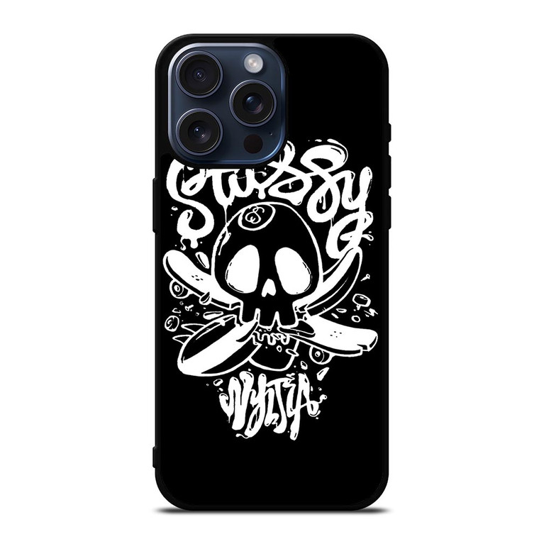 STUSSY SKULL LOGO iPhone 15 Pro Max Case Cover