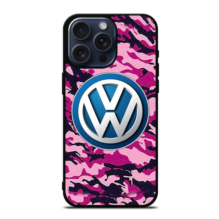 VW VOLKSWAGEN PINK CAMO iPhone 15 Pro Max Case Cover VW VOLKSWAGEN PINK CAMO iPhone 15 Pro Max Case Cover
