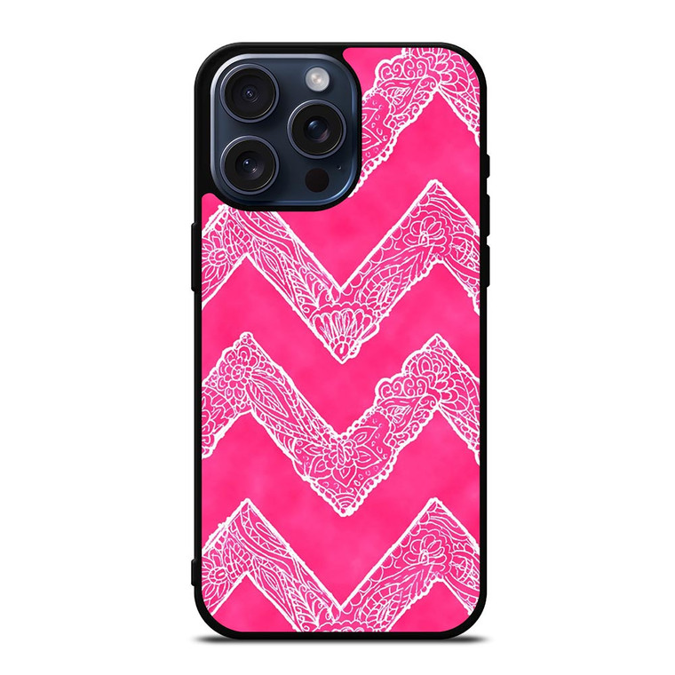WHITE FLORAL PAISLEY CHEVRON PATTERN iPhone 15 Pro Max Case Cover WHITE FLORAL PAISLEY CHEVRON PATTERN iPhone 15 Pro Max Case Cover