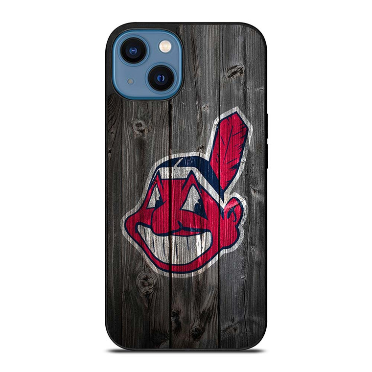 CLEVELAND INDIANS WOODEN LOGO iPhone 14 Case Cover CLEVELAND INDIANS WOODEN LOGO iPhone 14 Case Cover