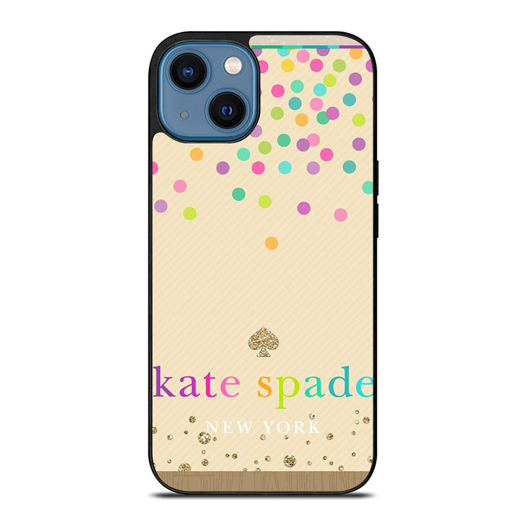 KATE SPADE NEW YORK LOGO COLORFUL POLKADOTS iPhone 14 Case Cover