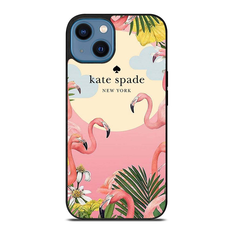 KATE SPADE NEW YORK LOGO FLORAL FLAMENGOS iPhone 14 Case Cover