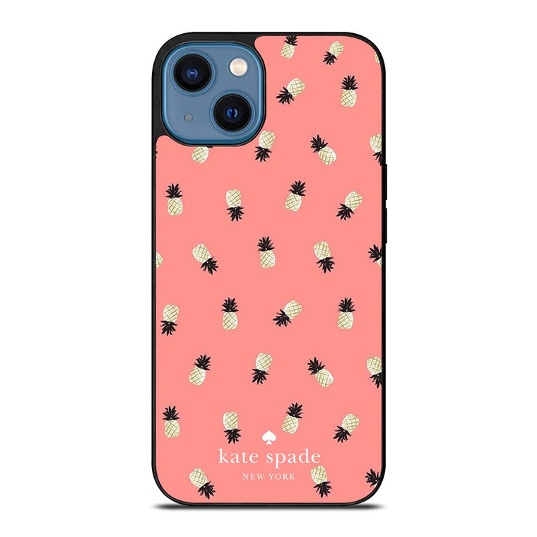KATE SPADE NEW YORK LOGO PINK PINEAPPLES ICON iPhone 14 Case Cover
