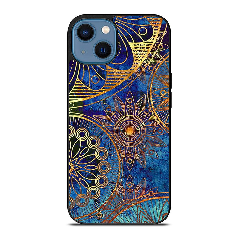 MANDELA BLUE GOLD PATTREN iPhone 14 Case Cover