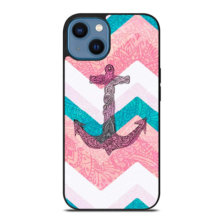 PAISLEY TRIBAL NAUTICAL ANCHOR iPhone 14 Case Cover