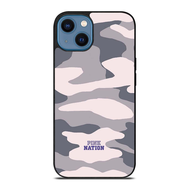 PINK NATION VICTORIA'S SECRET LOGO CAMO iPhone 14 Case Cover