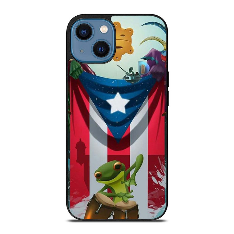 PUERTO RICO FROG FLAG iPhone 14 Case Cover