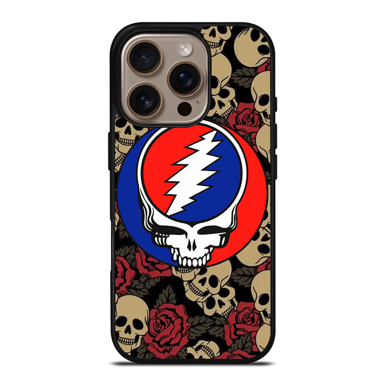 GREATEFUL DEAD BAND ICON SKULL AND ROSE iPhone 16 Pro Case Cover