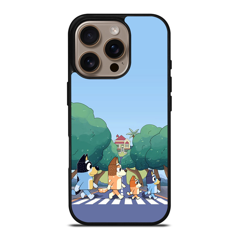 HEELERS FAMILY BLUEY CARTOON ABBEY ROAD iPhone 16 Pro Case Cover