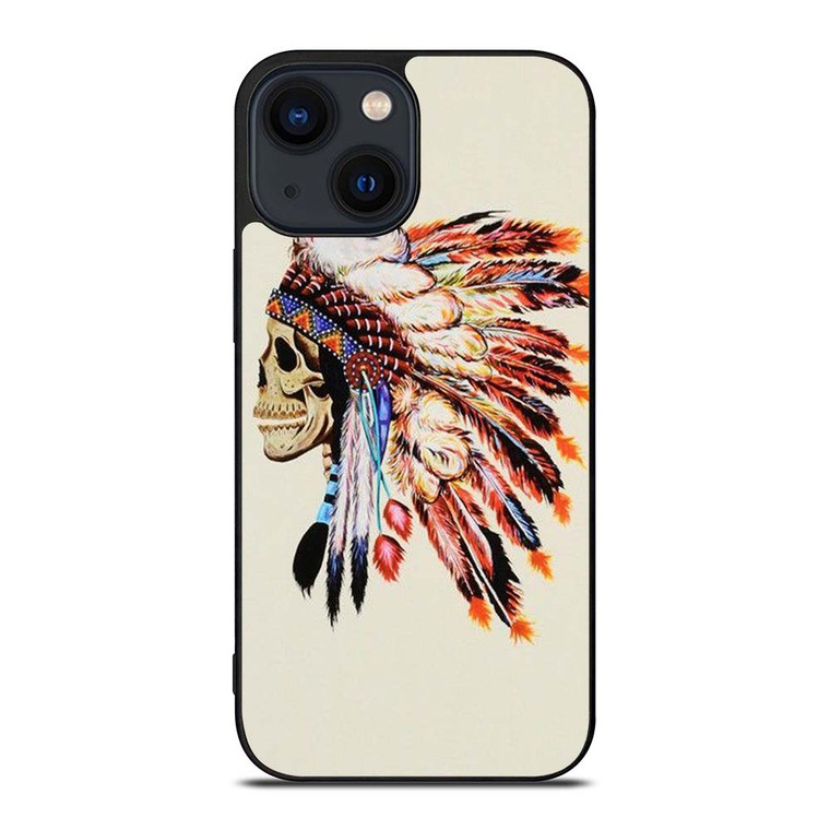 INDIAN FEATHER SKULL iPhone 14 Plus Case Cover