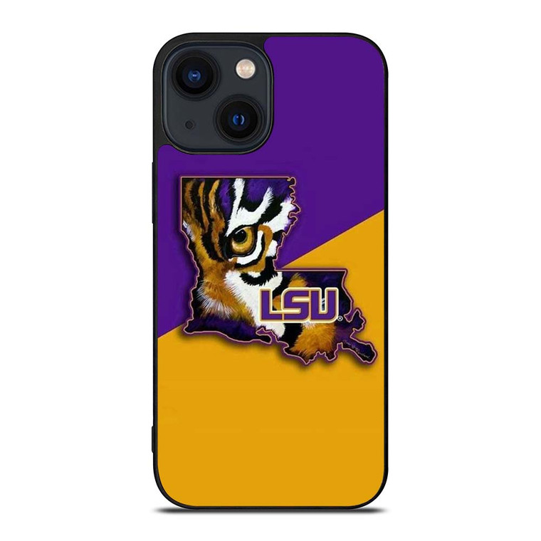 LSU TIGERS LOGO LOUSIANA STATE UNIVERSITY BASKETBALL iPhone 14 Plus Case Cover
