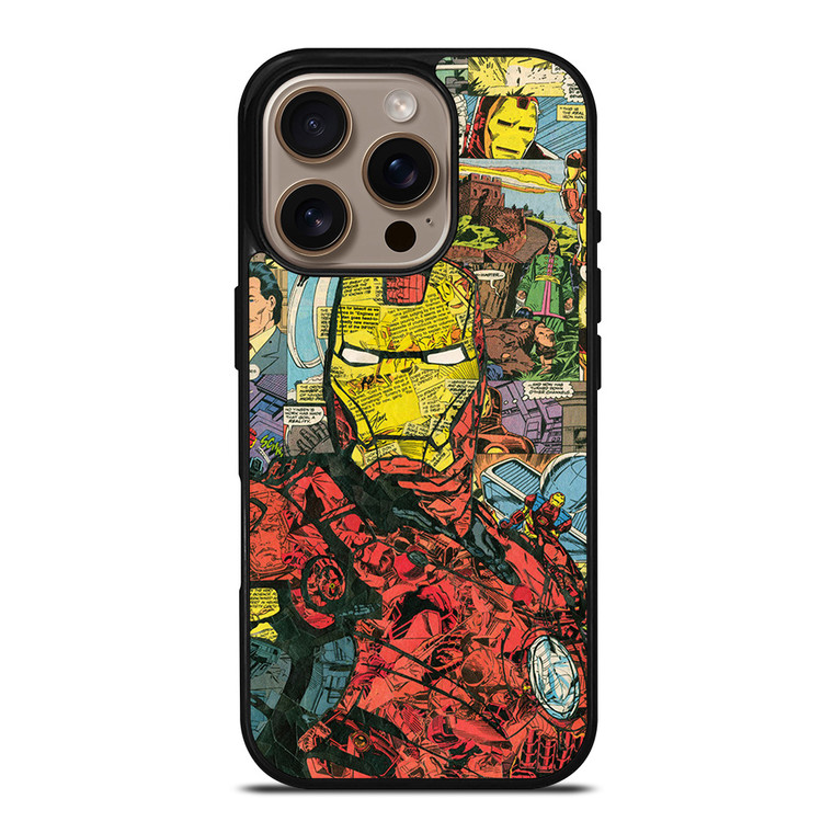 IRON MAN COMIC COLLAGE iPhone 16 Pro Case Cover