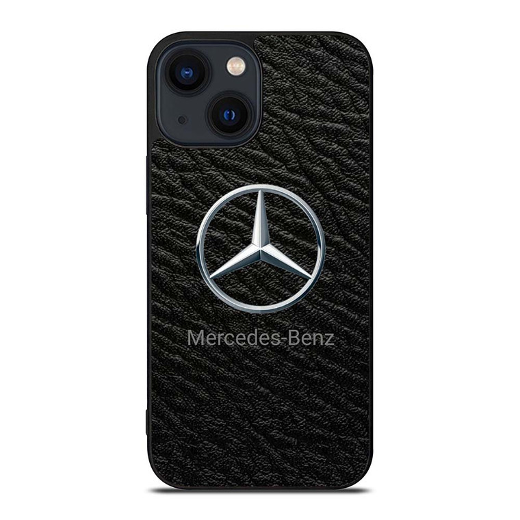 MERCEDES BENZ LOGO ON LEATHER iPhone 14 Plus Case Cover