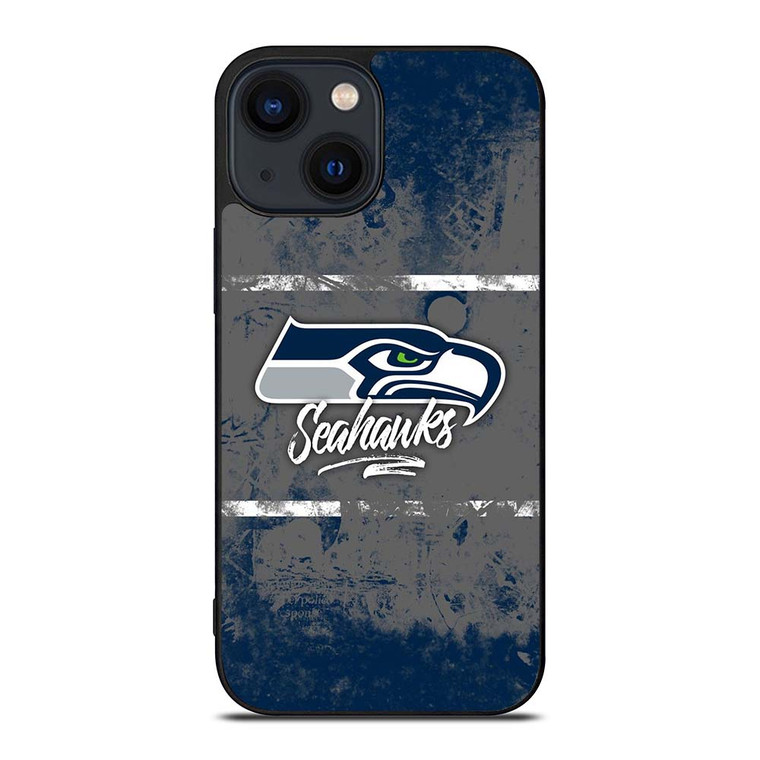 SEATTLE SEAHAWKS BRUSH LOGO iPhone 14 Plus Case Cover