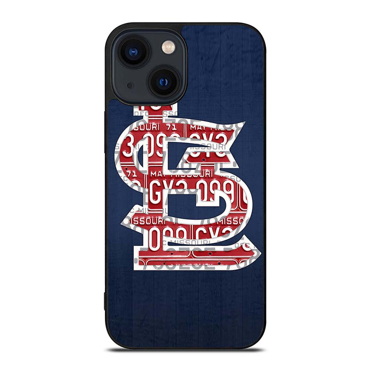ST. LOUIS CARDINALS BASEBALL WOODEN LOGO iPhone 14 Plus Case Cover