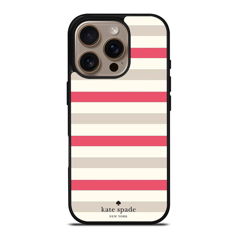 KATE SPADE NEW YORK STRIPES RED WHITE iPhone 16 Pro Case Cover
